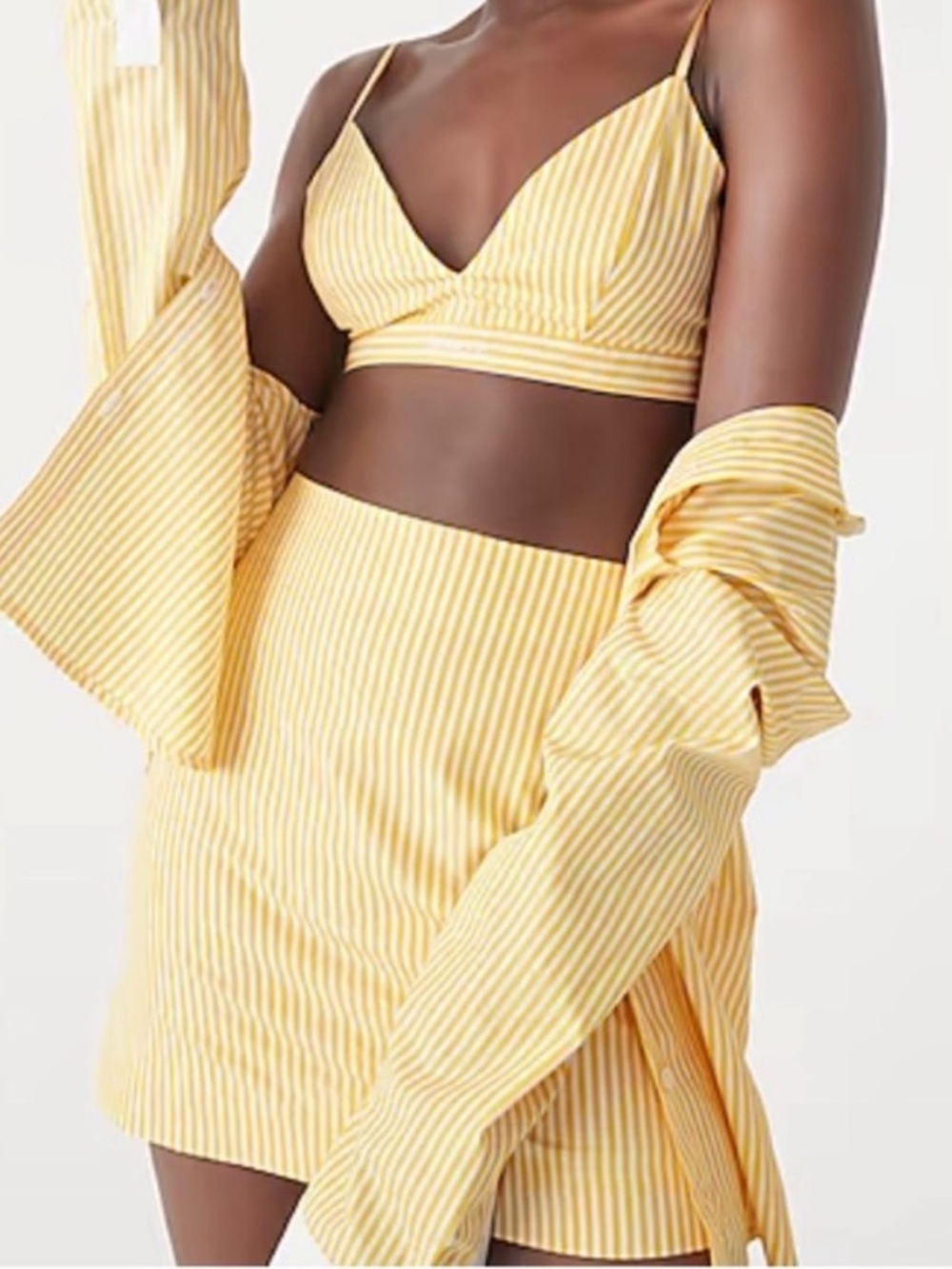 J. Crew Yellow Striped Mini Skirt